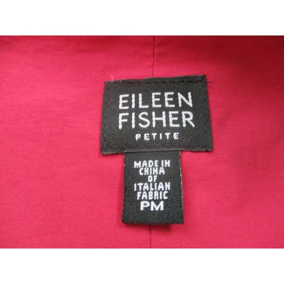 Eileen Fisher Vest Womens Petite Medium Pink Funnel Collar Two-Way Zip Pockets - Picture 2 of 16